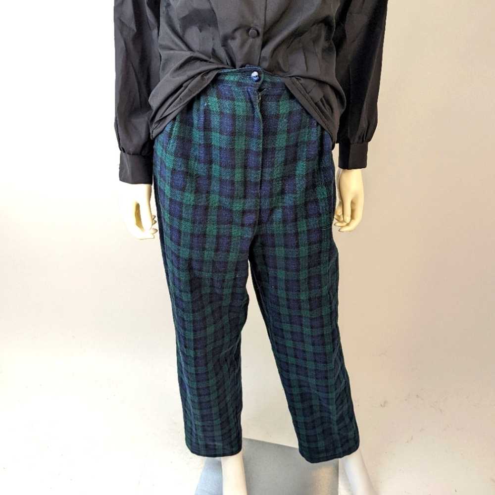 Vintage Vintage 80's Savannah Plaid Wool High Wai… - image 1