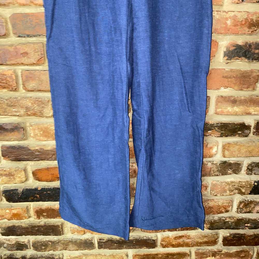 Sezane Sezane Martin Blue Linen Slub Wide Leg Tro… - image 4