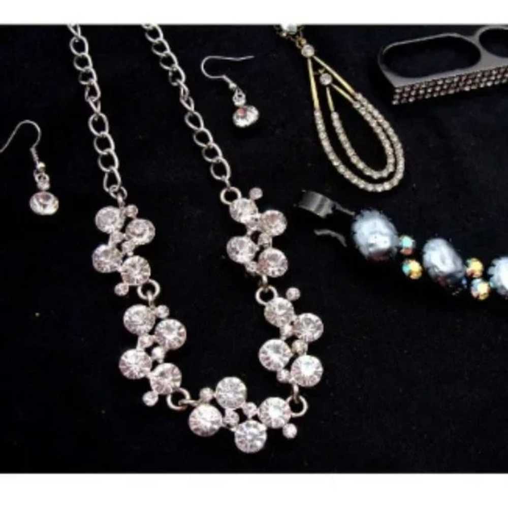 Nice lot vintage retro Rhinestone crystal jewelry… - image 4