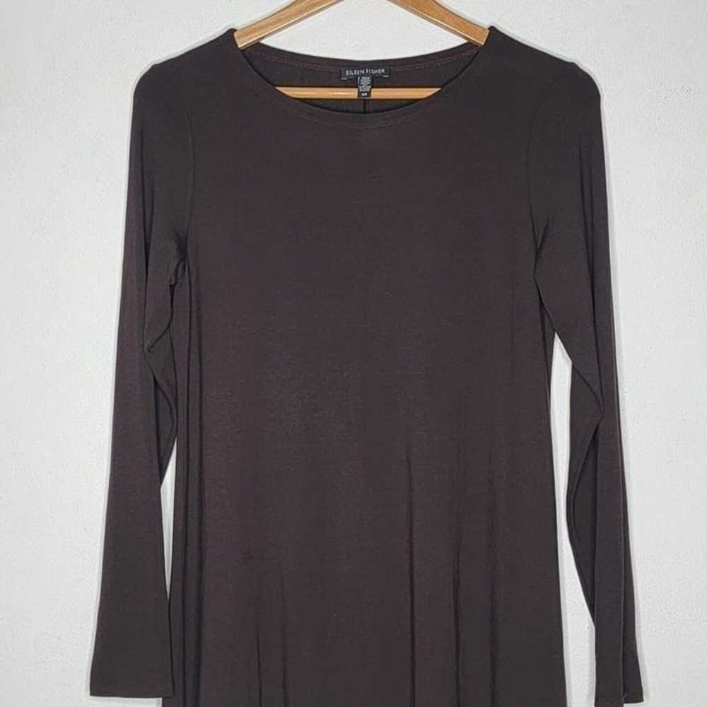 Eileen Fisher Small Dark Red / Brown Long Sleeve … - image 3