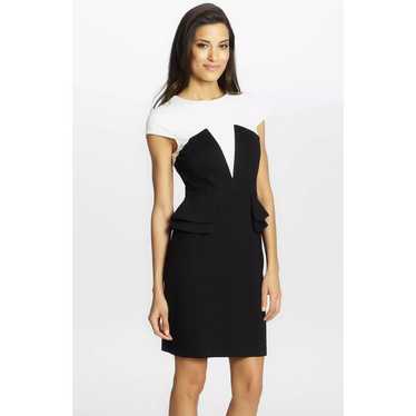 Cynthia Steffe White Black Emily Ponte Peplum Dre… - image 1