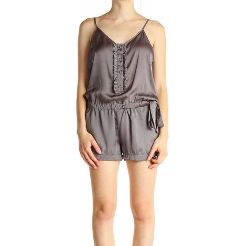 SOUND & MATTER Gray Solid Romper Size Medium - image 1