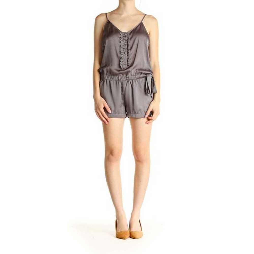 SOUND & MATTER Gray Solid Romper Size Medium - image 2