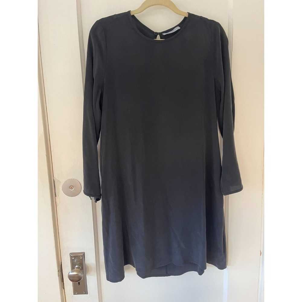 Women's Everlane Black 100% Silk Long Sleeve Dres… - image 3