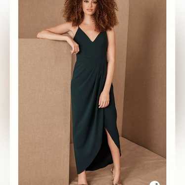 BHLDN Caron Green Spaghetti Strap V-Neck Midi Dre… - image 1