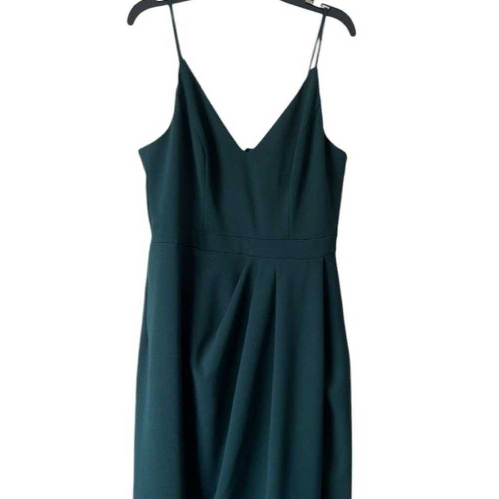 BHLDN Caron Green Spaghetti Strap V-Neck Midi Dre… - image 3