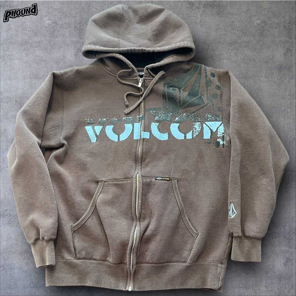 Volcom VOLCOM Y2K Brown Full Zip Hoodie Jacket Me… - image 1