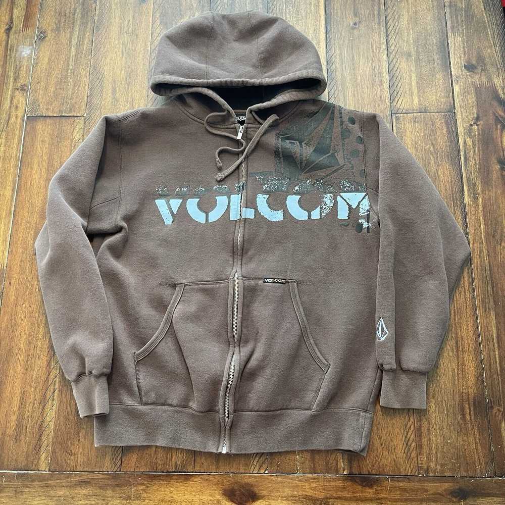 Volcom VOLCOM Y2K Brown Full Zip Hoodie Jacket Me… - image 3