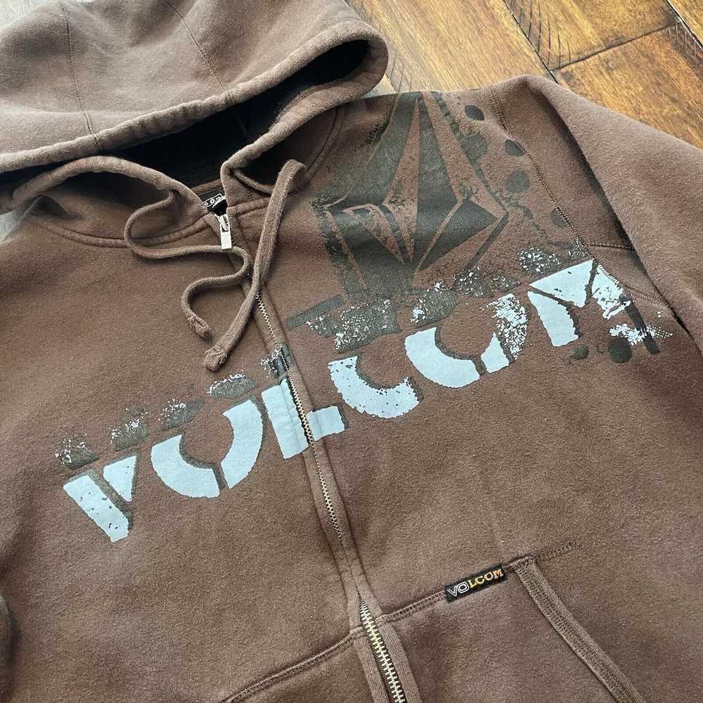 Volcom VOLCOM Y2K Brown Full Zip Hoodie Jacket Me… - image 5