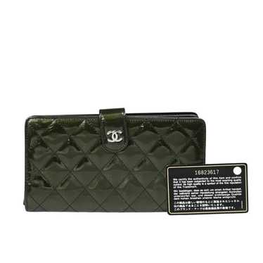 Chanel Khaki Patent Leather Wallet (Pre-Owned)