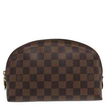 Louis Vuitton Cosmetic Pouch Brown Canvas Clutch … - image 1