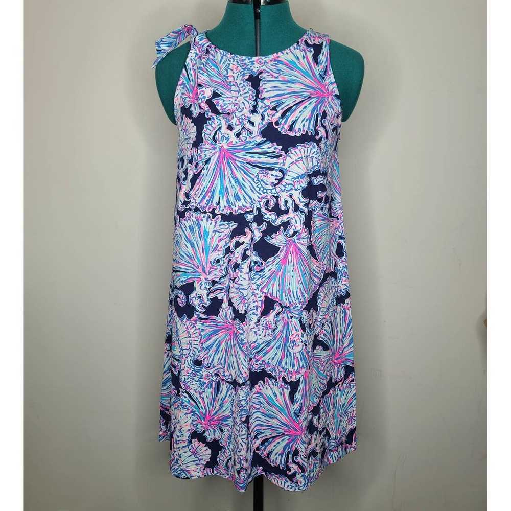 Lilly Pulitzer cotton Luella dress navy seahorse … - image 1