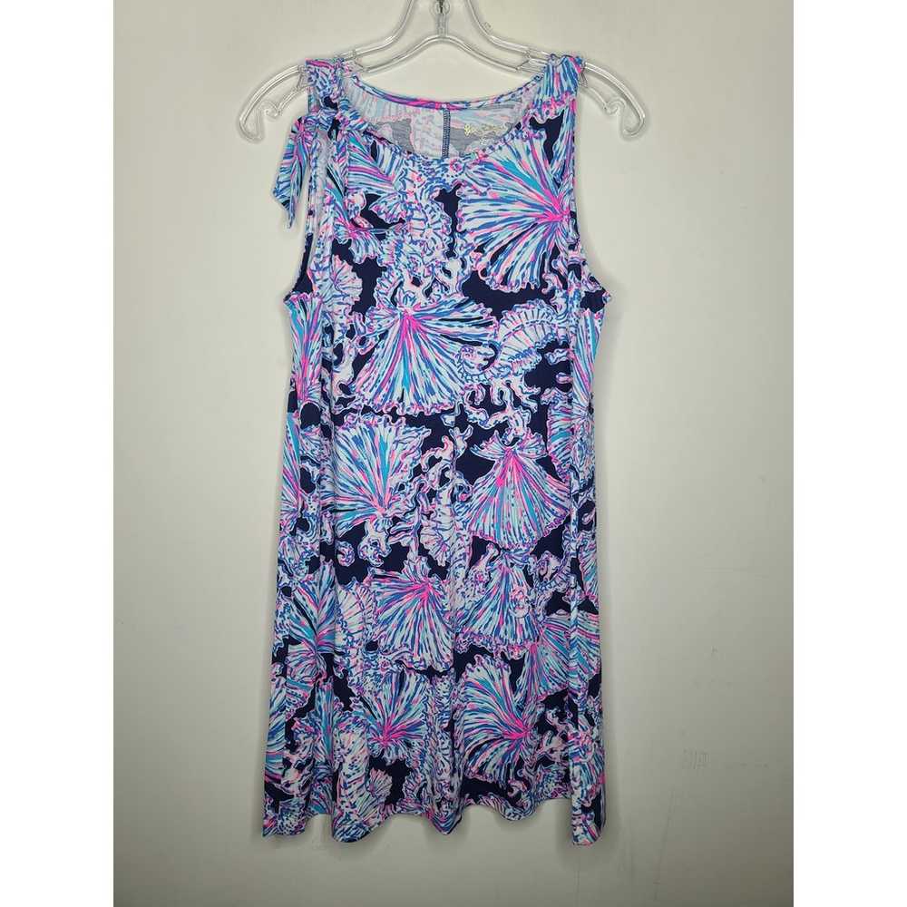 Lilly Pulitzer cotton Luella dress navy seahorse … - image 4