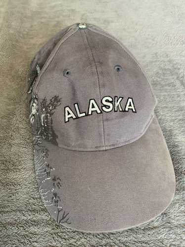 Vintage Alaska Embroidered Wolf Hat