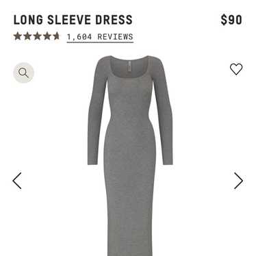 Gray SKIMS Soft Lounge Long Sleeve Dress