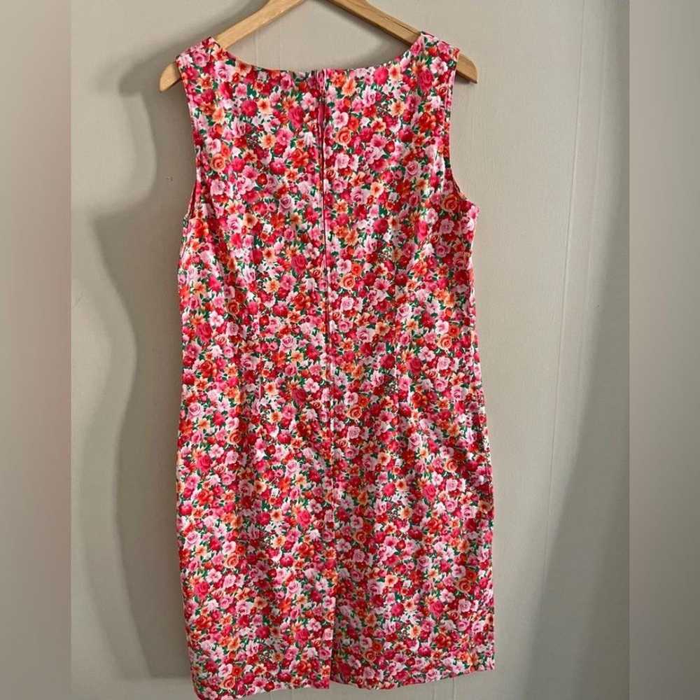 Vintage 90’s floral red pink sleeveless cotton st… - image 10