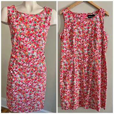 Vintage 90’s floral red pink sleeveless cotton st… - image 1