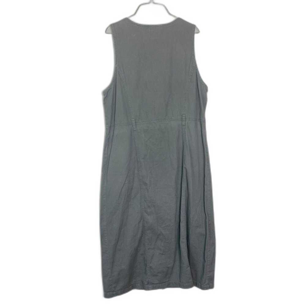 Vintage olive green sleeveless button front 100% … - image 2