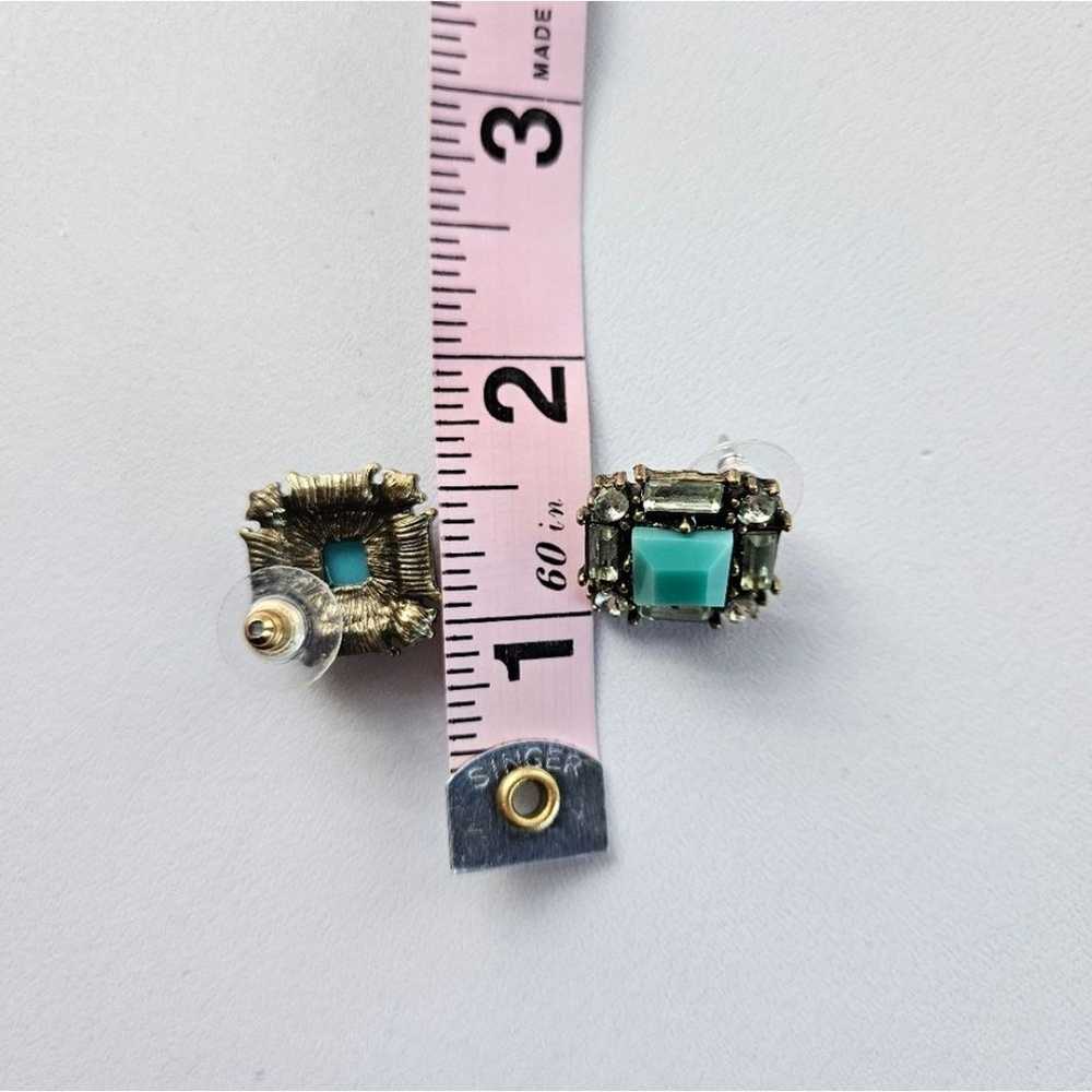 Crystal & Turquoise Resin Post Earrings - image 7