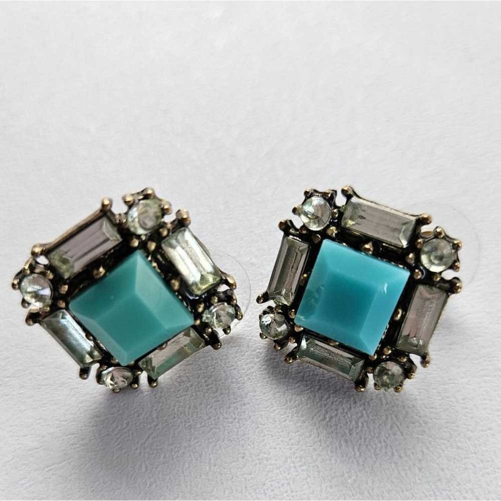 Crystal & Turquoise Resin Post Earrings - image 8