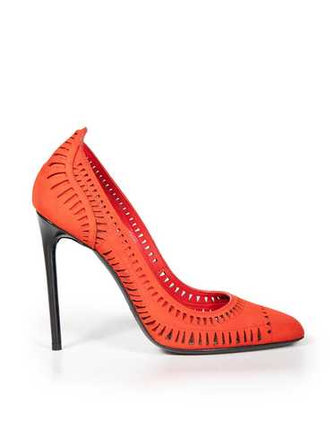 Tom Ford Red Suede Cut Out Pumps