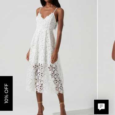 Astr the label white lace midi dress