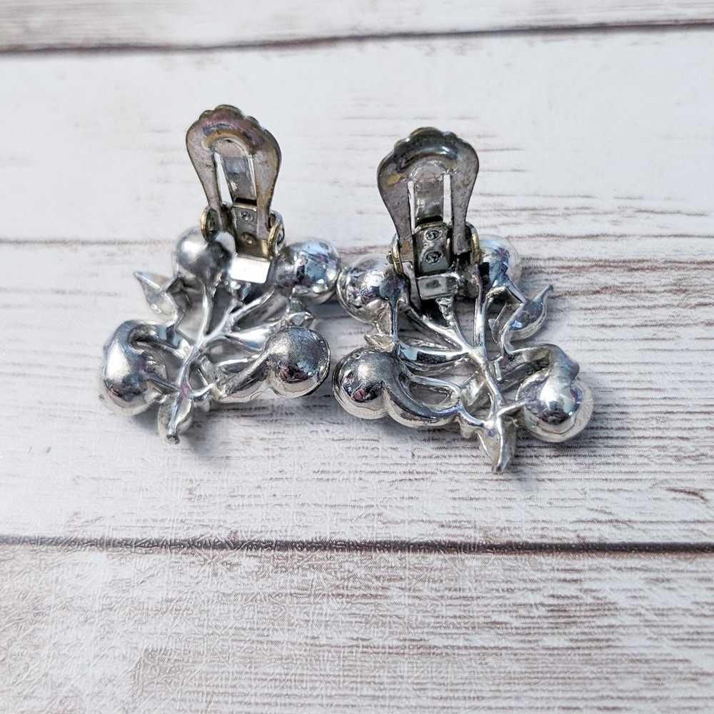 Vintage Clip On Earrings - Stunning Silver Tone &… - image 5