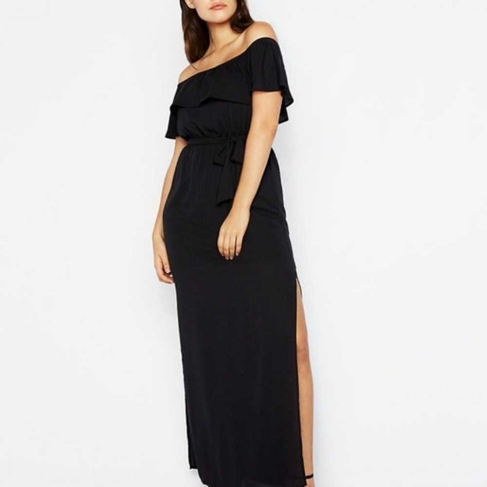 Express Off The Shoulder Tie Waist Maxi Dress SMA… - image 2