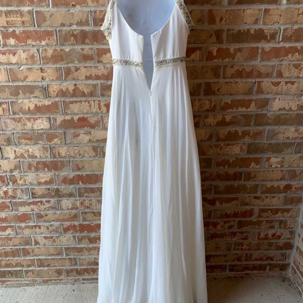 Love and Devotion White Beaded Maxi Dress Small - image 10