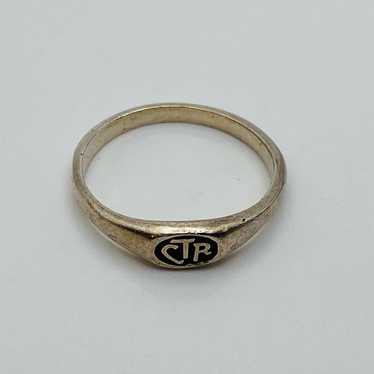 Sterling silver vintage CTR signet ring 925