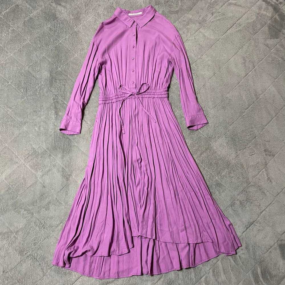 Stola. Str ・ Pleats Ribbon A-Line Long Dress 36 M - image 1