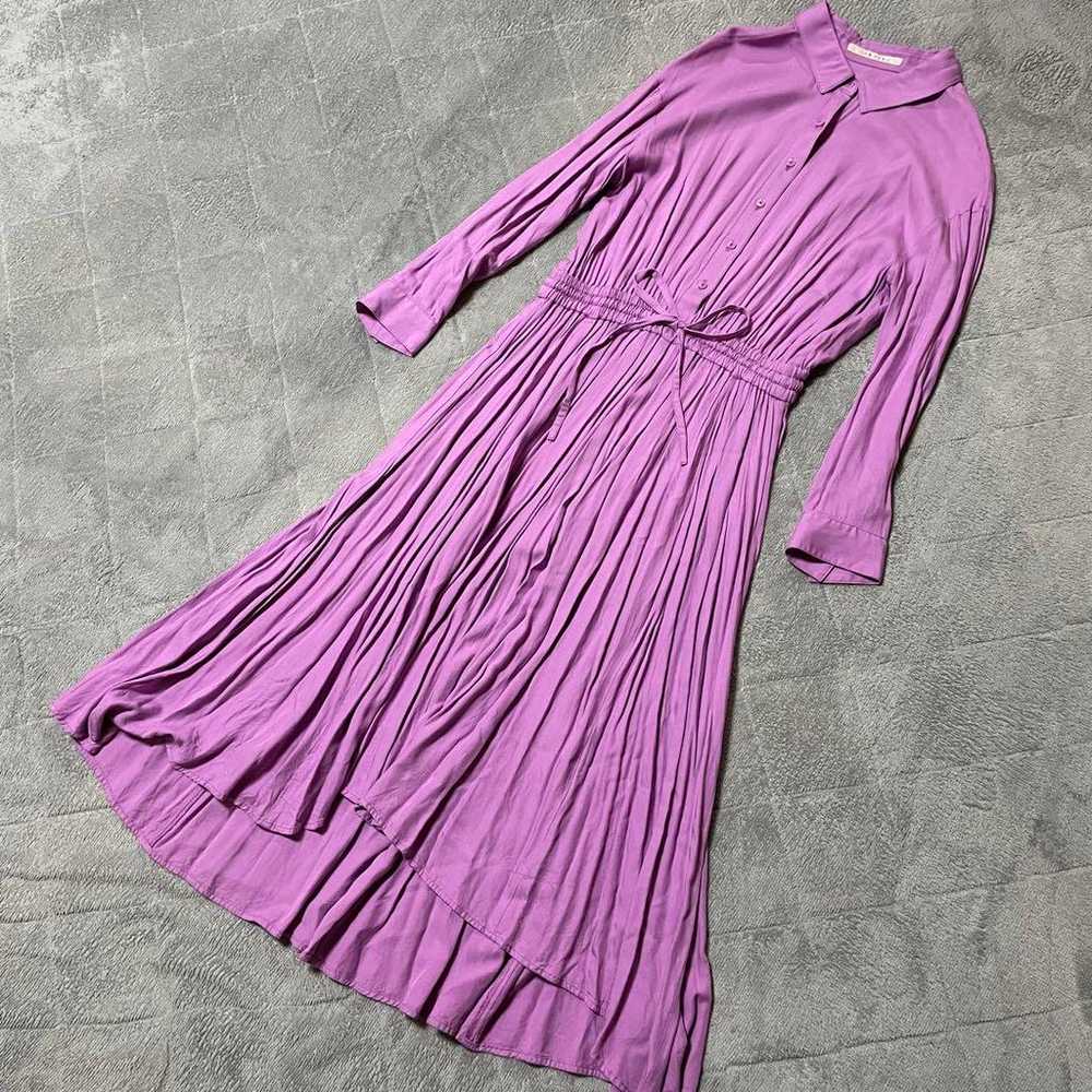 Stola. Str ・ Pleats Ribbon A-Line Long Dress 36 M - image 3