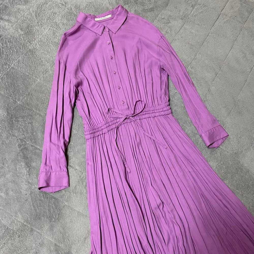 Stola. Str ・ Pleats Ribbon A-Line Long Dress 36 M - image 4