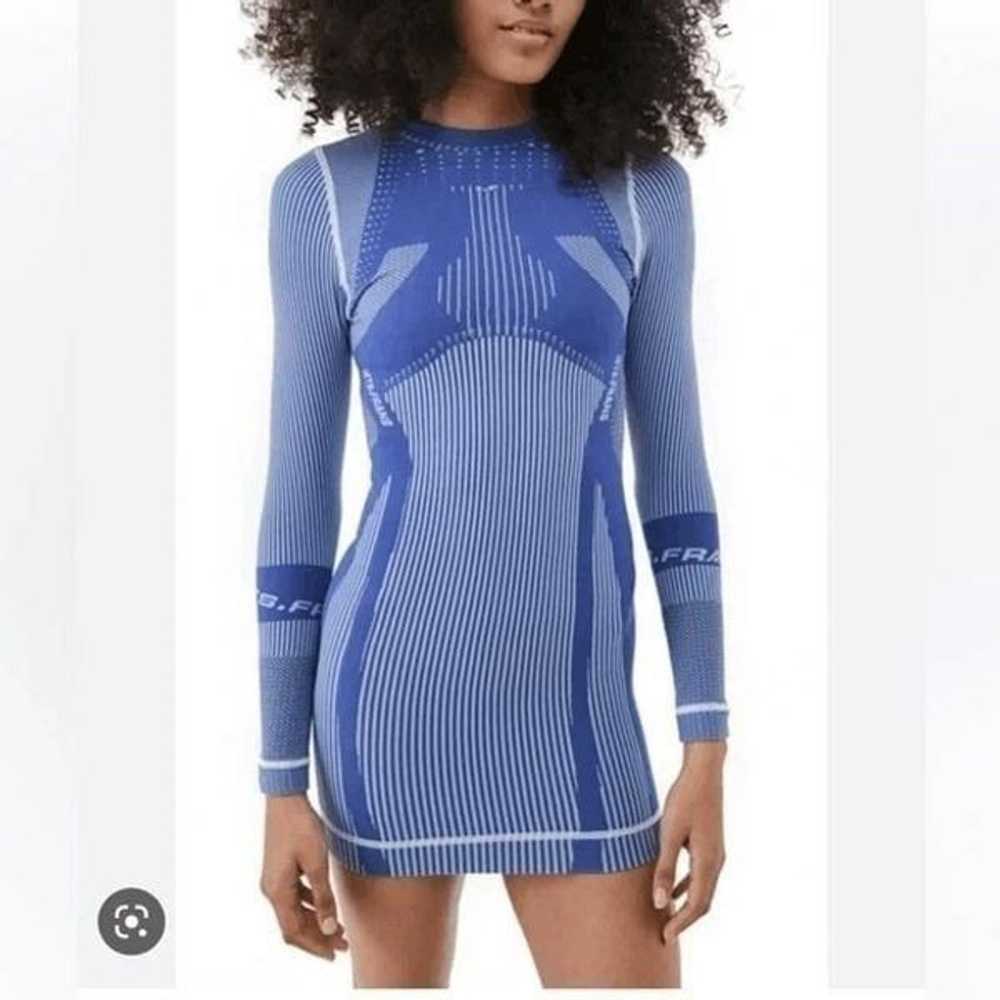 Iets Frans Blue Seamless Long Sleeve Ribbed Knit … - image 2