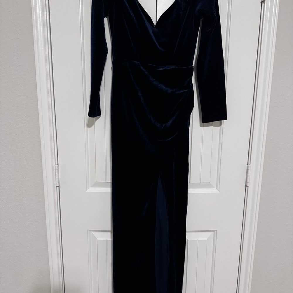 Lulu's Navy Blue Velvet Gown Sweetheart Neckline … - image 4