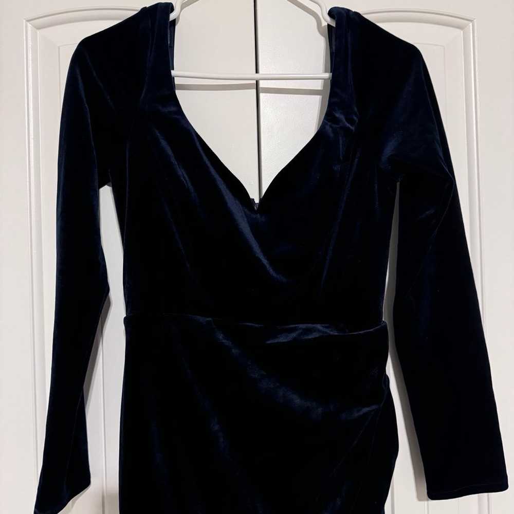 Lulu's Navy Blue Velvet Gown Sweetheart Neckline … - image 5