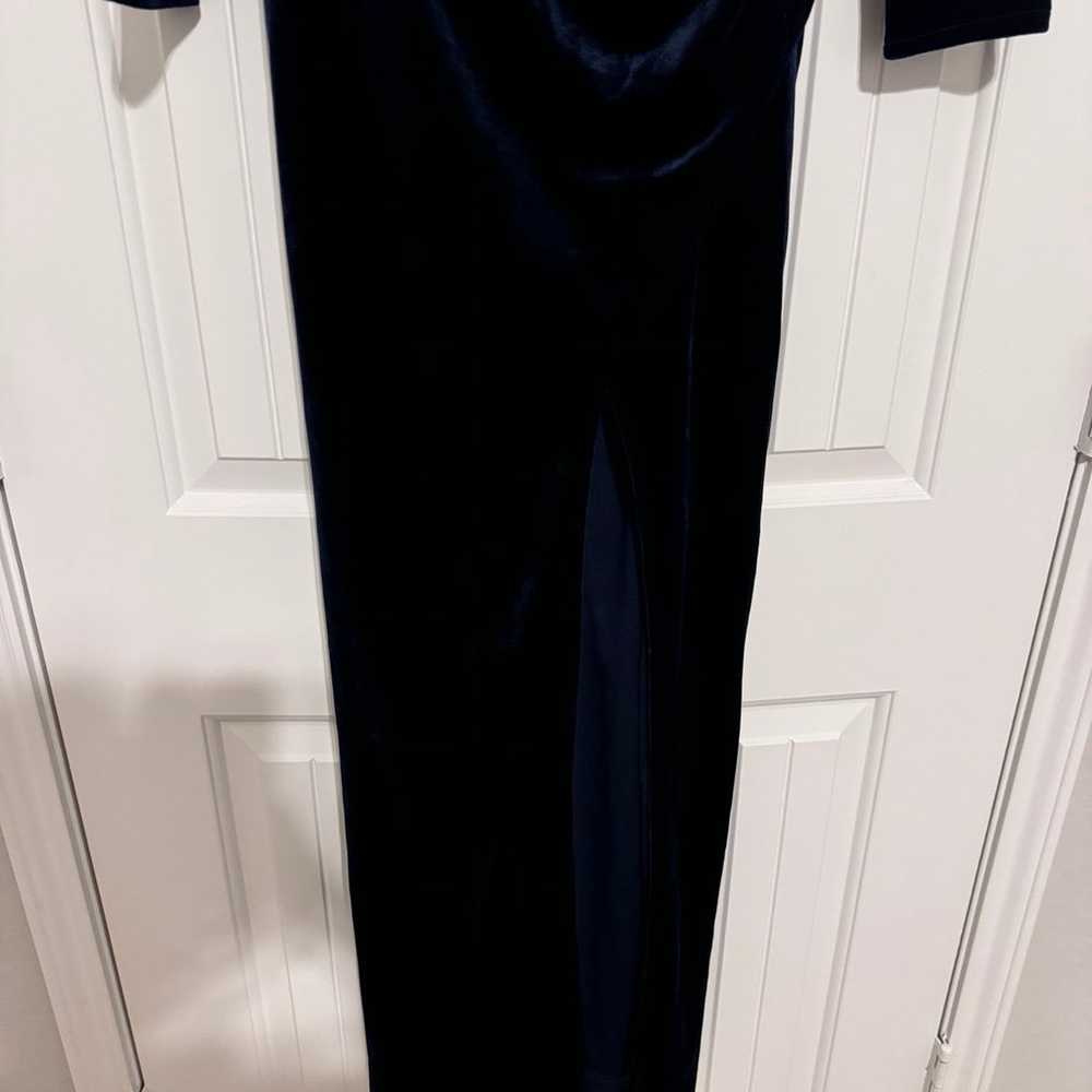 Lulu's Navy Blue Velvet Gown Sweetheart Neckline … - image 6