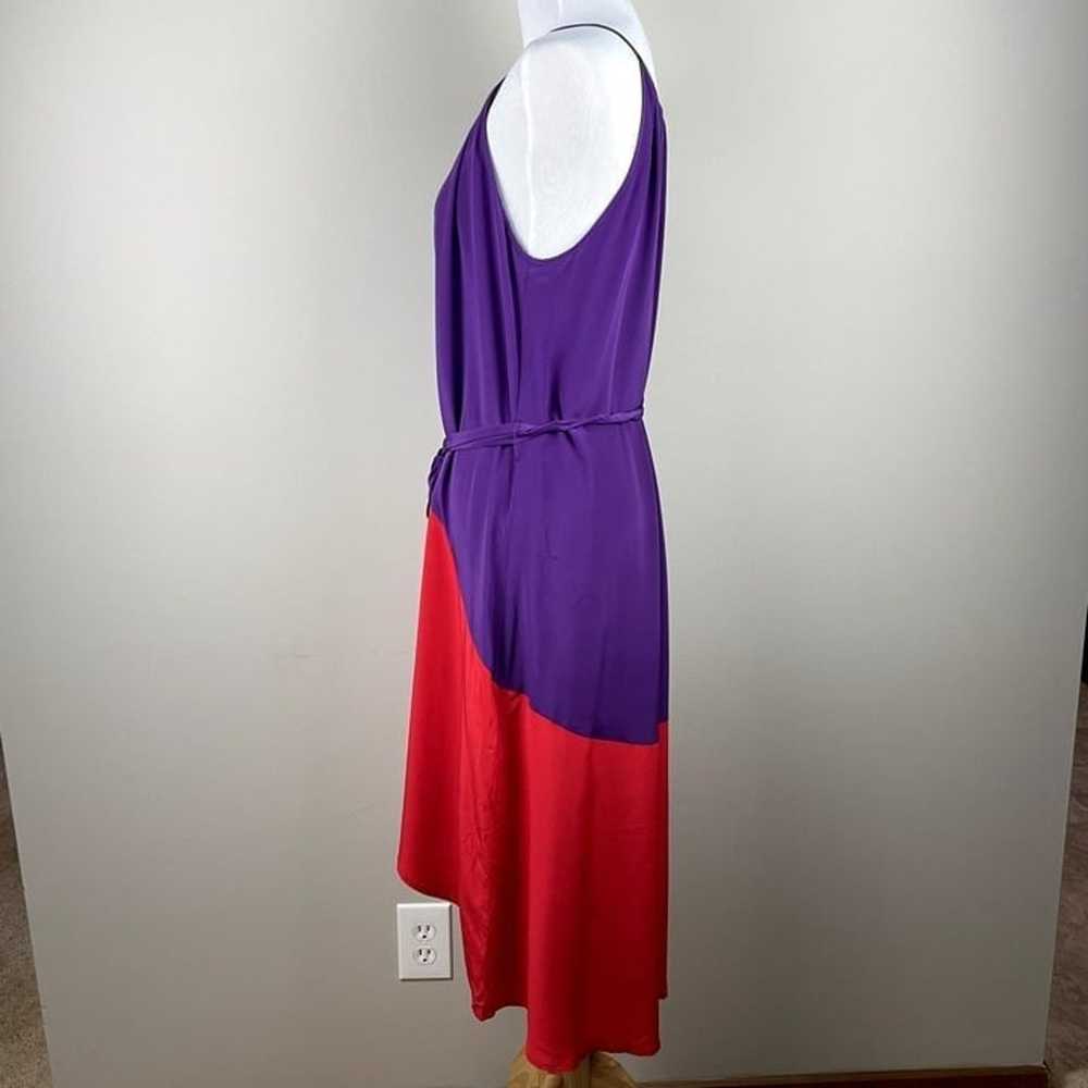 Antonio Melani Midi Dress 6 Purple Red Colorblock… - image 5