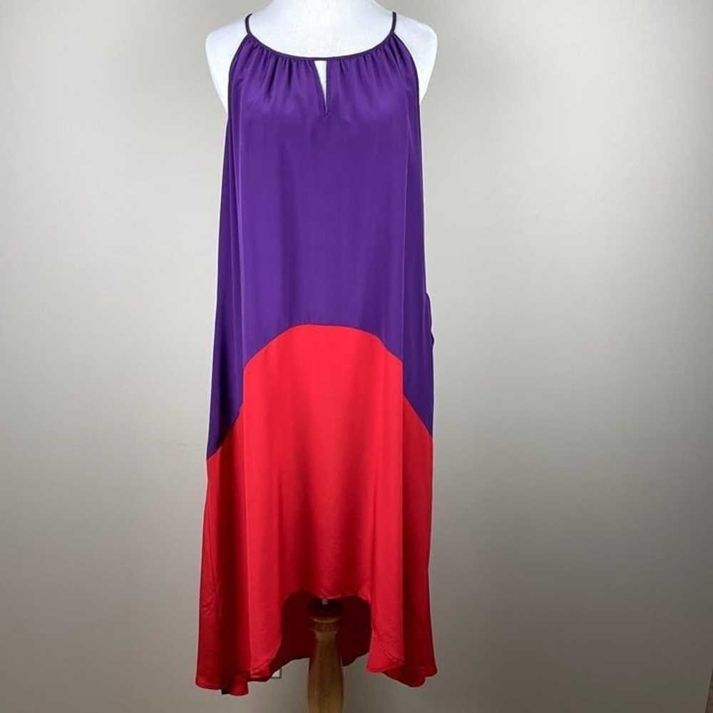 Antonio Melani Midi Dress 6 Purple Red Colorblock… - image 6