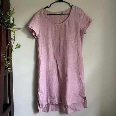 Soft Surroundings Pink Linen Shirt Dress size Smal