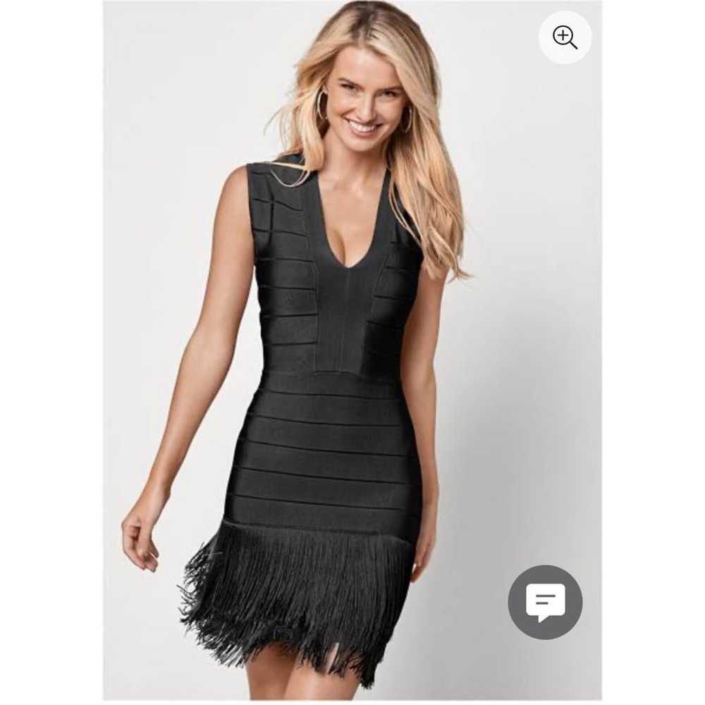 VENUS Bandage Fringe sleeveless black Dress size 4 - image 12