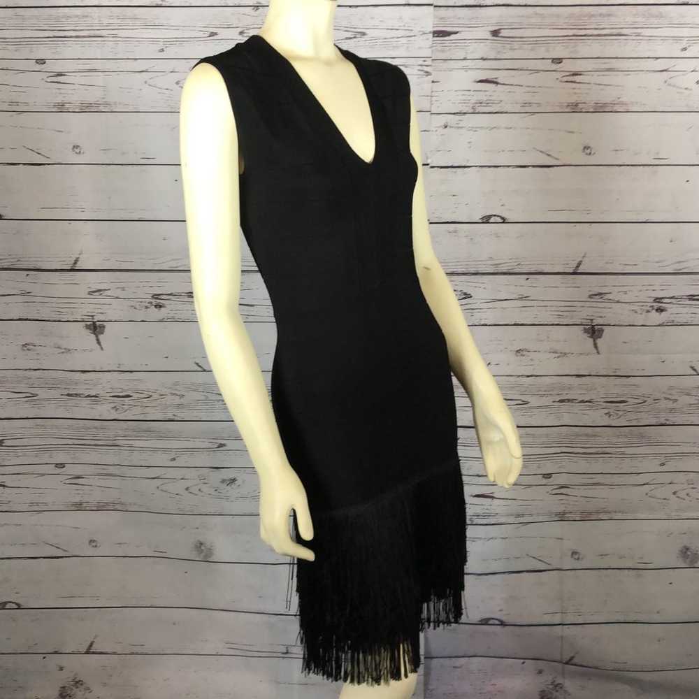 VENUS Bandage Fringe sleeveless black Dress size 4 - image 2