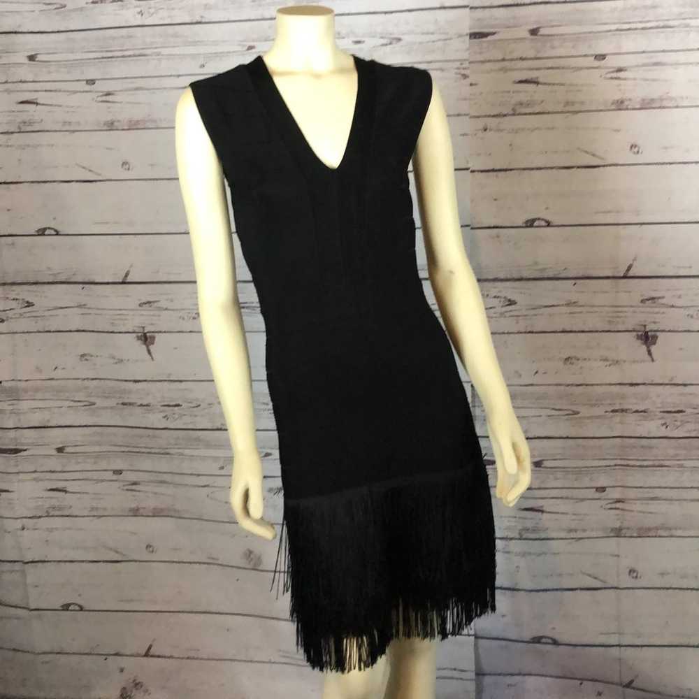 VENUS Bandage Fringe sleeveless black Dress size 4 - image 3