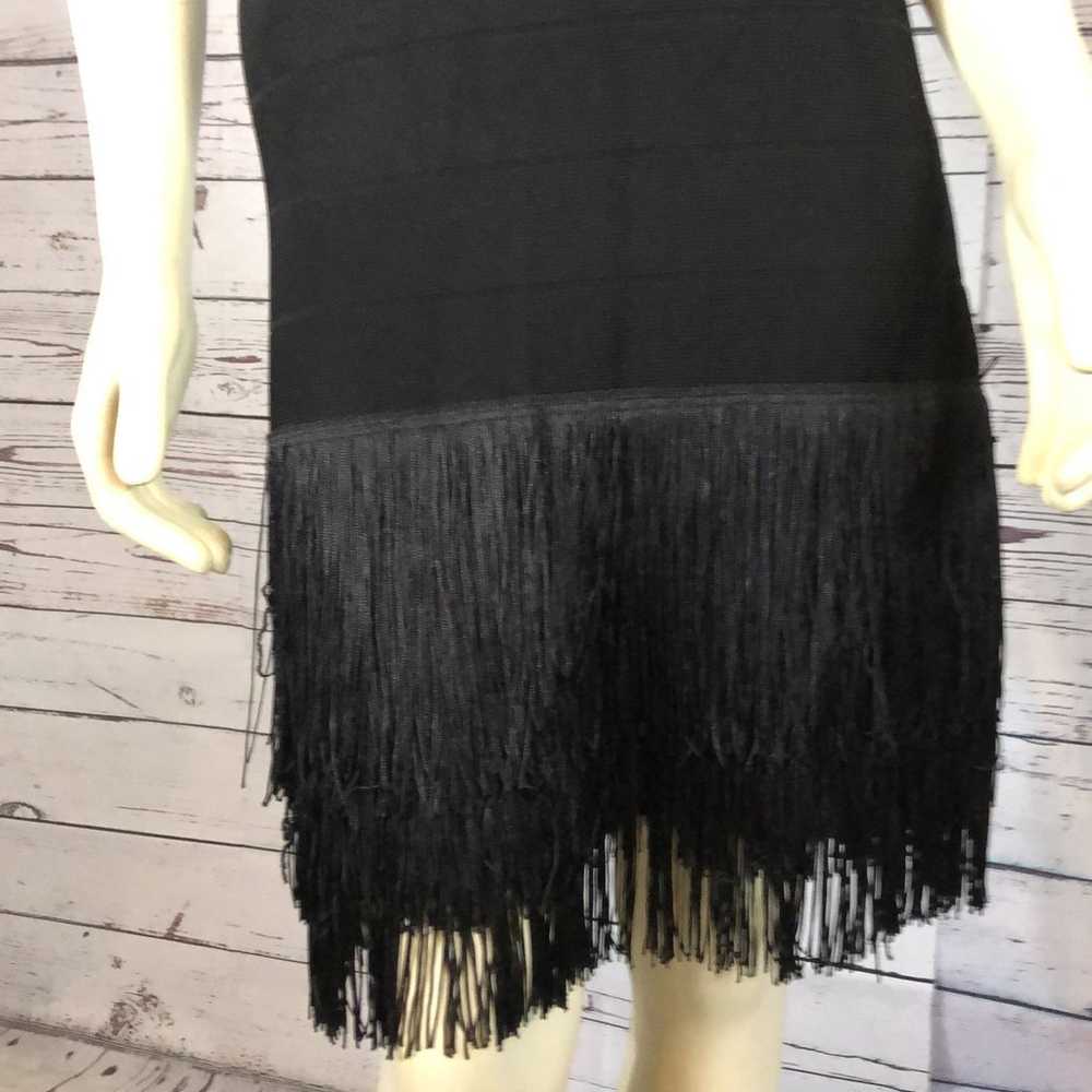 VENUS Bandage Fringe sleeveless black Dress size 4 - image 5