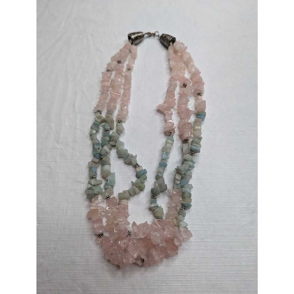 Vintage Multi Strand Natural Stone Beaded Necklac… - image 3