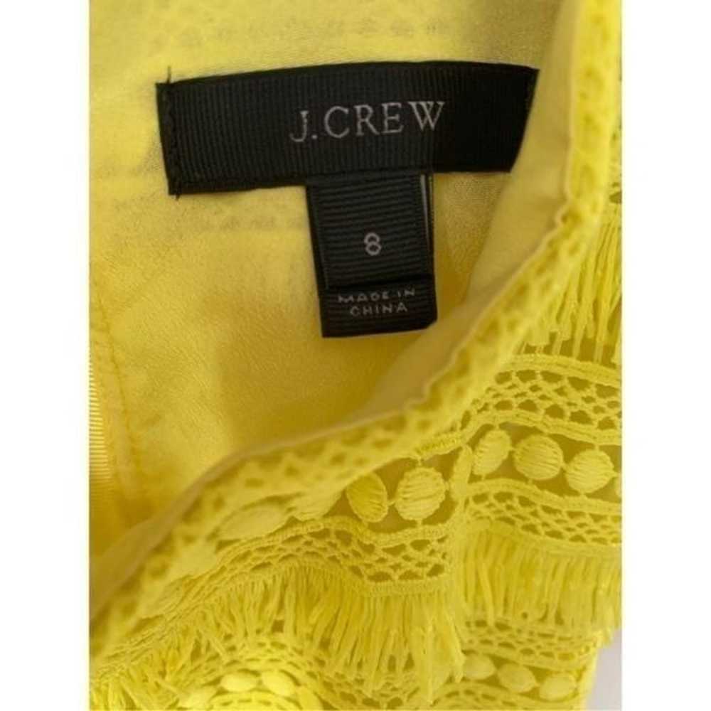 J. Crew Neon Yellow Lace Fringe Shift Dress - image 10