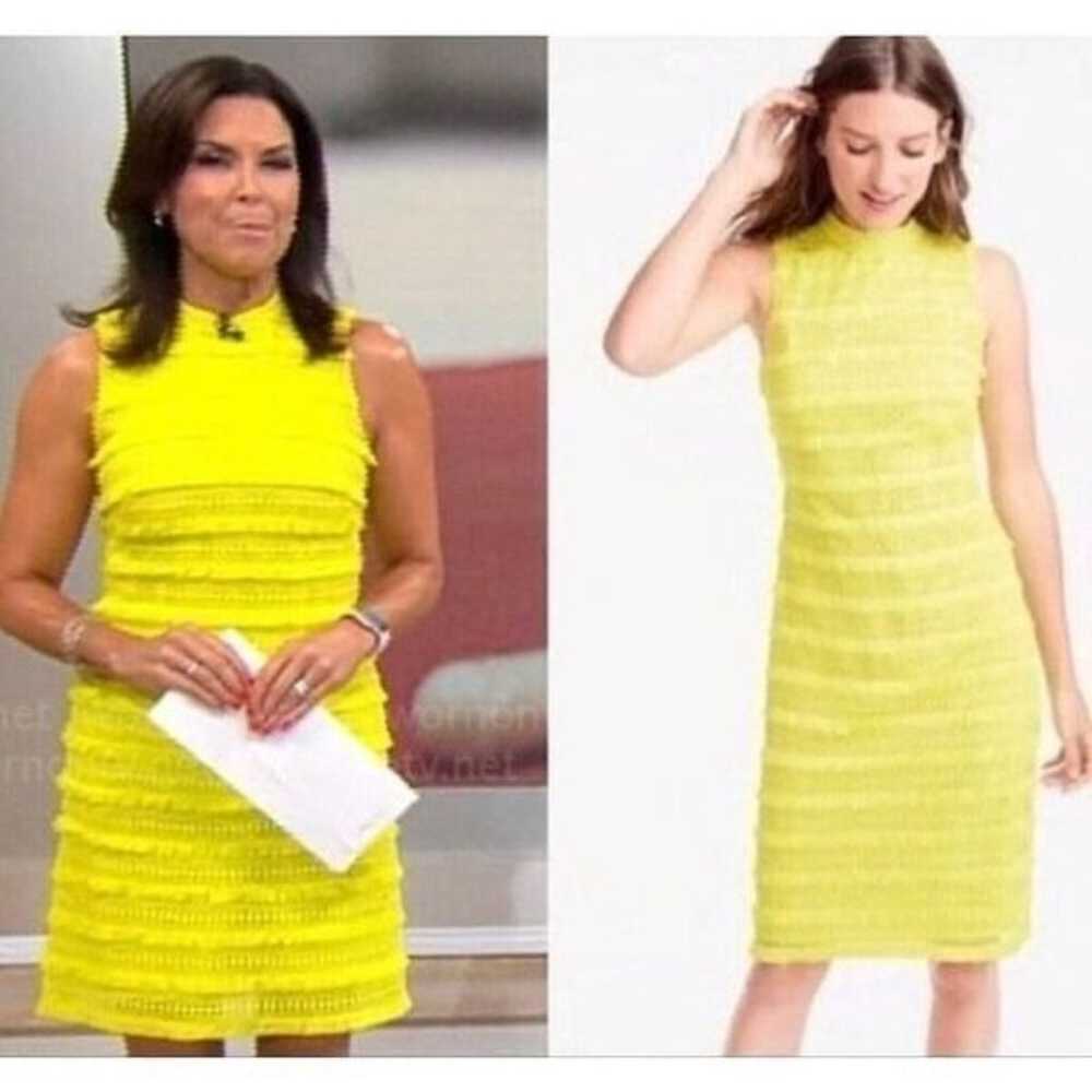 J. Crew Neon Yellow Lace Fringe Shift Dress - image 2