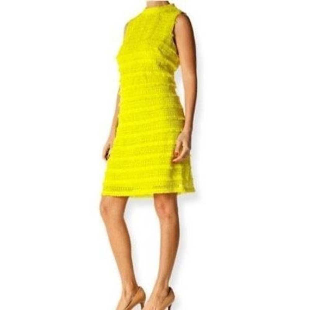 J. Crew Neon Yellow Lace Fringe Shift Dress - image 3