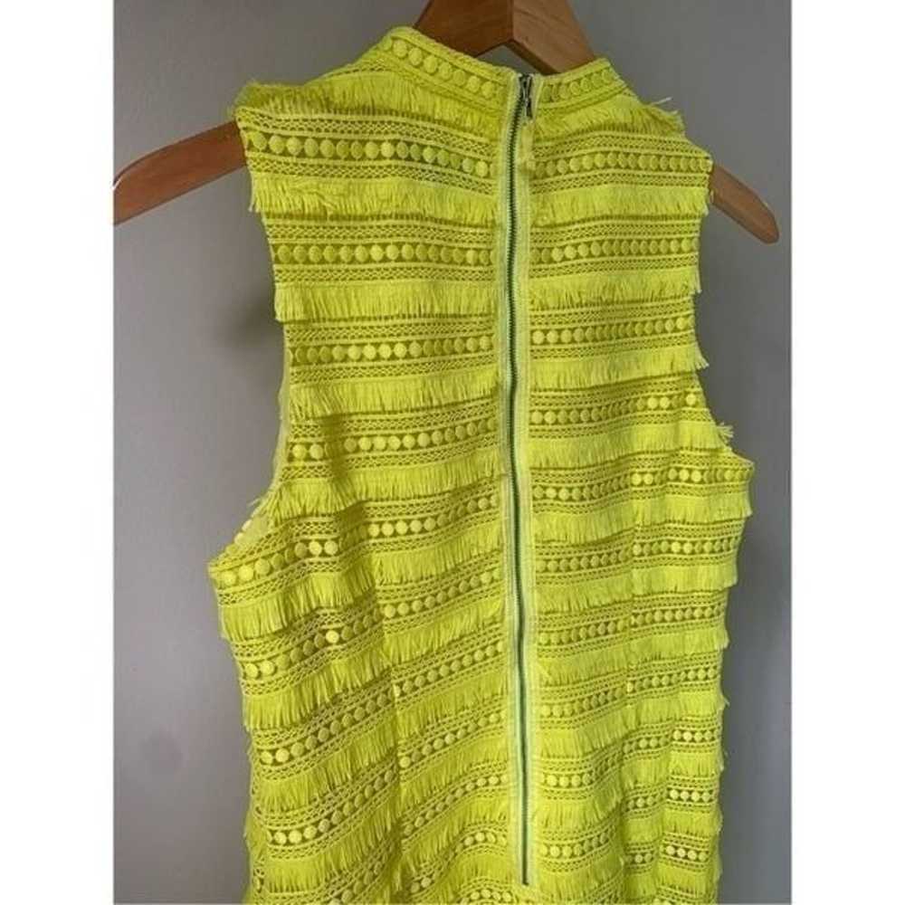 J. Crew Neon Yellow Lace Fringe Shift Dress - image 6