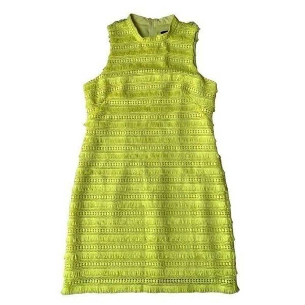 J. Crew Neon Yellow Lace Fringe Shift Dress - image 7